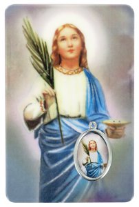 Copertina di 'Card Santa Lucia in PVC - 5,5 x 8,5 cm - italiano'