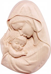 Copertina di 'Rilievo raffigurante la Madonna con Bambino, in legno naturale, linea da 12 cm - Demetz Deur'