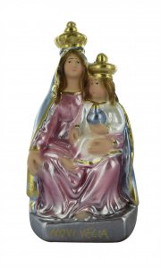 Copertina di 'Statua Madonna Novi Velia in gesso madreperlato dipinta a mano - 12 cm'