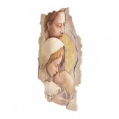 Immagine di 'Quadro in resina con bordo irregolare "Sacra Famiglia" - dimensioni 43x28 cm'