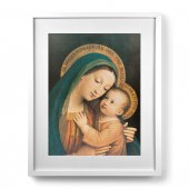 Quadro "Madonna del Buon Consiglio" con passe-partout e cornice minimal - dimensioni 53x43 cm