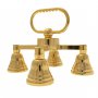 Gruppo di quattro campanelli in ottone dorato - dimensioni 13x14,5 cm