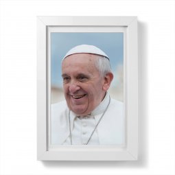 Copertina di 'Quadretto "Papa Francesco" con passe-partout e cornice minimal - dimensioni 15x10 cm'