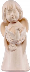 Copertina di 'Statuina dell'angioletto con colomba, linea da 8 cm, in legno naturale, collezione Angeli Sognatori - Demetz Deur'
