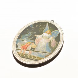Copertina di 'Icona ovale "Angelo custode" - dimensioni 14,5x10,5 cm'