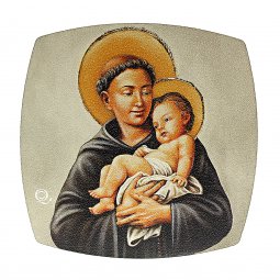 Copertina di 'Quadretto stondato "Sant'Antonio con il Bambino" - dimensioni 15x15 cm'