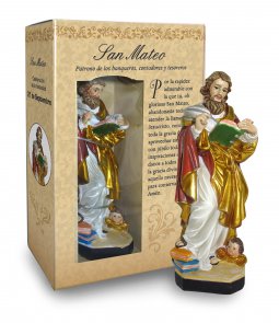 Copertina di 'Statua di San Matteo da 12 cm in confezione regalo con segnalibro in versione SPAGNOLO'