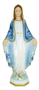 Copertina di 'Statua Madonna Miracolosa in gesso madreperlato dipinta a mano - 40 cm'