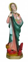 Statua Santa Marta in gesso madreperlato dipinta a mano - altezza: 30 cm circa