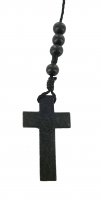 Immagine di 'Rosario economico  in legno tondo nero diametro mm 7 legatura in seta'