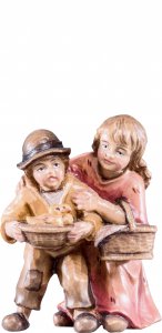 Copertina di 'Coppia di bambini R.K. - Demetz - Deur - Statua in legno dipinta a mano. Altezza pari a 15 cm.'