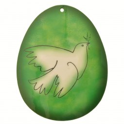 Copertina di 'Uovo verde in PVC da appendere con augurio pasquale - altezza 10 cm'