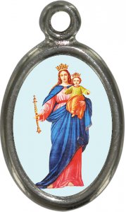 Copertina di 'Medaglia Madonna Ausiliatrice in metallo nichelato e resina - 2,5 cm'