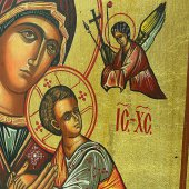 Immagine di 'Icona bizantina dipinta a mano "Madre di Dio della Passione" - 35x28 cm'