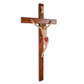 Immagine di 'Crocifisso di legno con Cristo in resina colorata - altezza 135 cm'
