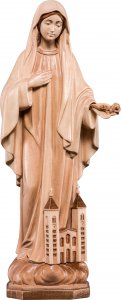Copertina di 'Statua della Madonna di Medjugorje in legno, 3 toni di marrone, linea da 15 cm - Demetz Deur'