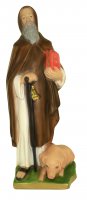 Statua di Sant'Antonio Abate / Eremita in gesso dipinta a mano - 33 cm