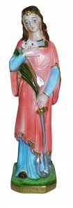 Copertina di 'Statua Santa Filomena in gesso madreperlato dipinta a mano - 20 cm'