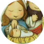Immagine di 'Nativit in resina colorata, decorazione natalizia/soprammobile, piccola statuina della Sacra Famiglia, 3,5 x 4 x 2,5 cm'