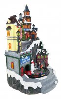 Immagine di 'Villaggio natalizio con negozi e treno in movimento, luci, musica (21 x 35 x 22 cm)'