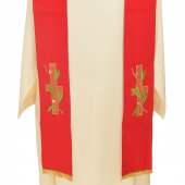 Immagine di 'Stola rossa con ricamo "croce ed ulivo"'