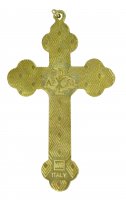 Immagine di 'Croce in metallo dorato con smalto rosso - 6 cm'