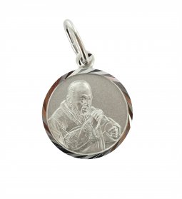 Copertina di 'Medaglia Padre Pio in argento 925 tonda - 1,6 cm'
