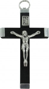 Copertina di 'Croce in legno nero con retro in metallo - 4,3 cm'