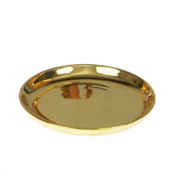 Copertina di 'Patena in ceramica "Modello Biscotto Grafficato Oro" - 15 cm'