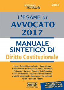 Copertina di 'L'esame di Avvocato 2017 - Manuale sintetico di Diritto Costituzionale'