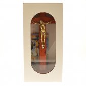 Immagine di 'Crocifisso in legno con corpo in metallo dorato - dimensioni 22,5x11 cm'