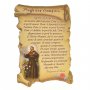 Quadretto a forma di pergamena con piedino da appoggio "Preghiera Semplice" (10 x 7) - San Francesco d'Assisi