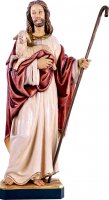 Ges� buon pastore senza pecore - Demetz - Deur - Statua in legno dipinta a mano. Altezza pari a 80 cm.