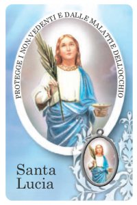 Copertina di 'Card Santa Lucia della guarigione in PVC - 5,5 x 8,5 cm - italiano'