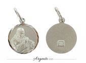 Immagine di 'Medaglia Padre Pio in argento 925 tonda - 1,6 cm'