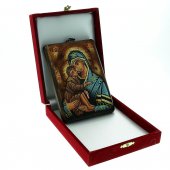 Immagine di 'Icona bizantina dipinta a mano "Madre di Dio Donskaja" - 14x10 cm'