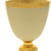 Immagine di 'Calice dorato con coppa in avorio - altezza 20 cm'
