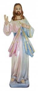 Copertina di 'Statua Ges Misericordioso in gesso madreperlato dipinta a mano - 30 cm'
