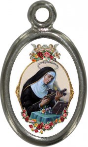 Copertina di 'Medaglia Santa Rita in metallo nichelato e resina - 2,5 cm'