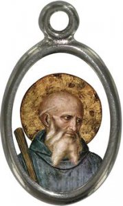 Copertina di 'Medaglia San Benedetto in metallo nichelato e resina - 1,5 cm'