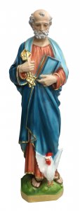 Copertina di 'Statua San Pietro in gesso dipinta a mano - 60 cm'