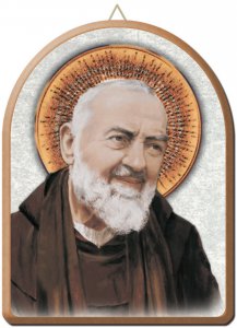 Copertina di 'Tavola San Pio stampa su legno ad arco - 15 x 20 cm'