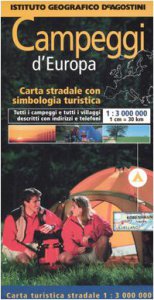 Copertina di 'Campeggi d'Europa. Carta stradale con simbologia turistica. 1:3.000.000'
