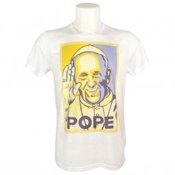 Copertina di 'T-shirt Papa Francesco giallo e ciano - taglia M - uomo'