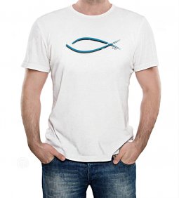 Copertina di 'T-shirt Yeshua con pesce - taglia L - uomo'