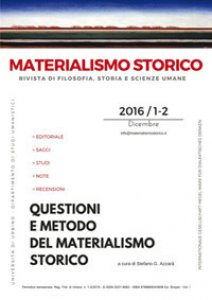 Copertina di 'Materialismo storico. Rivista di filosofia, storia e scienze umane (2016). Vol. 1-2'