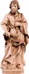 Copertina di 'Statua di San Giuseppe artigiano in legno di tiglio, 3 toni di marrone, linea da 60 cm - Demetz Deur'