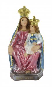 Copertina di 'Statua Madonna Novi Velia in gesso madreperlato dipinta a mano - 25 cm'