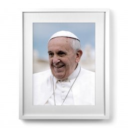 Copertina di 'Quadro "Papa Francesco" con passe-partout e cornice minimal - dimensioni 53x43 cm'