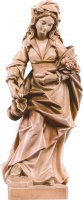 Statua Santa Elisabetta con rose - Demetz - Deur - Statua in legno dipinta a mano. Altezza pari a 60 cm.